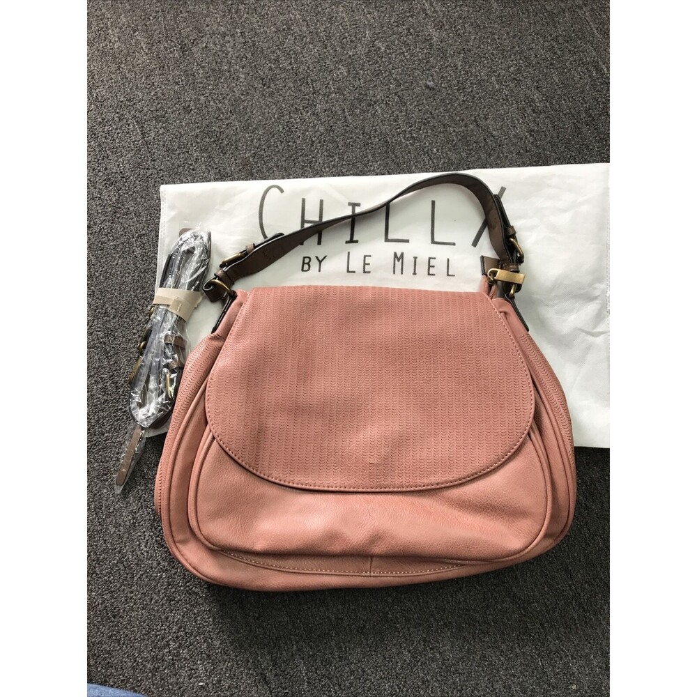 Chillx By Le Miel Handbag Adjust Strap L Mauve Pink Shoulder Bag Purse Dust Bag